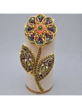 Flower Brooch Handmade Vintage Michal Golan Daisy Jewelry Art Designer Rare